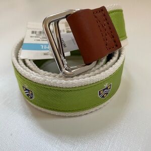 J. McLaughlin Vance Boy's Webbing Belt Lime Medieval Emblem size M NWT